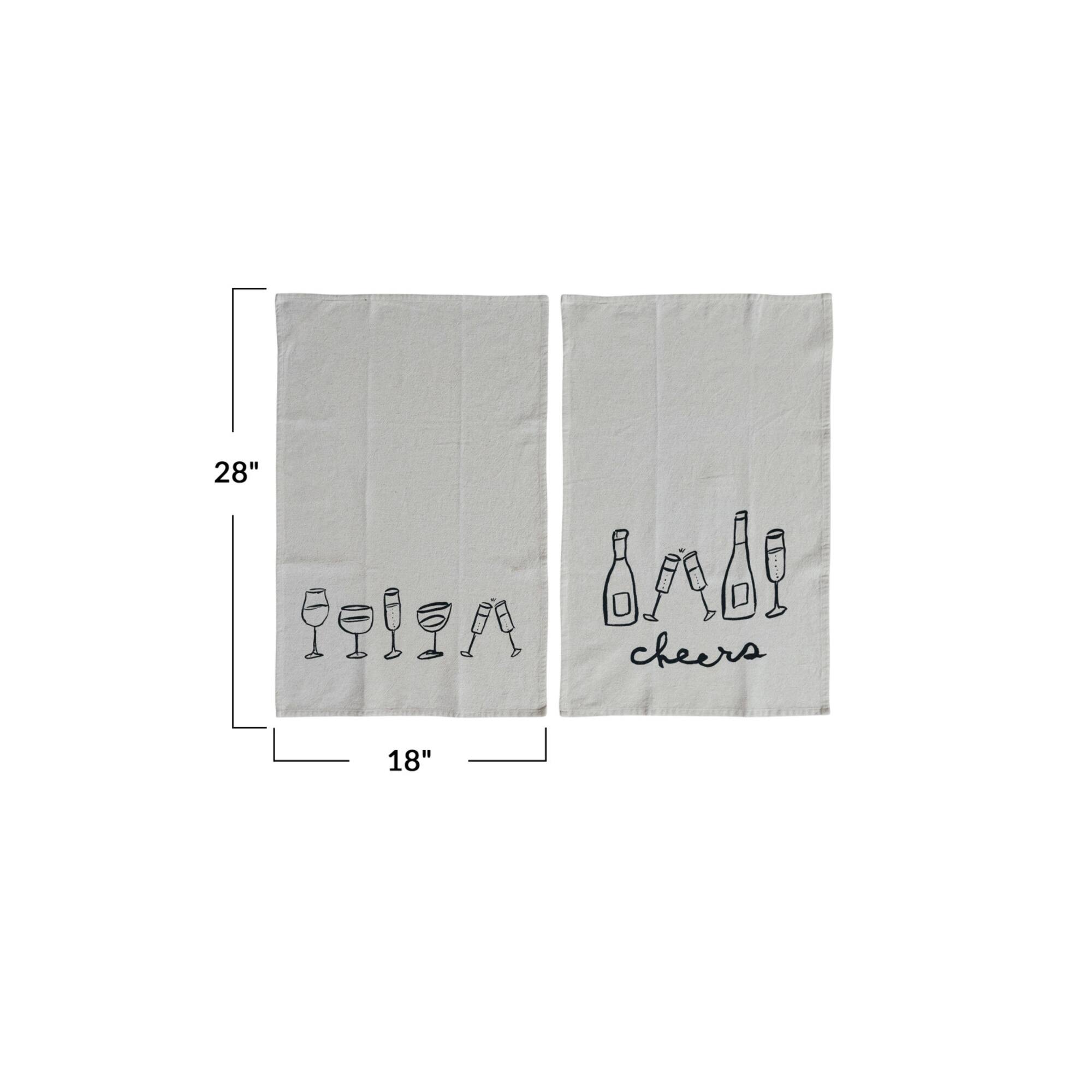 Hello Honey® Spirited Mix Cotton & Linen Cocktail Tea Towels Set